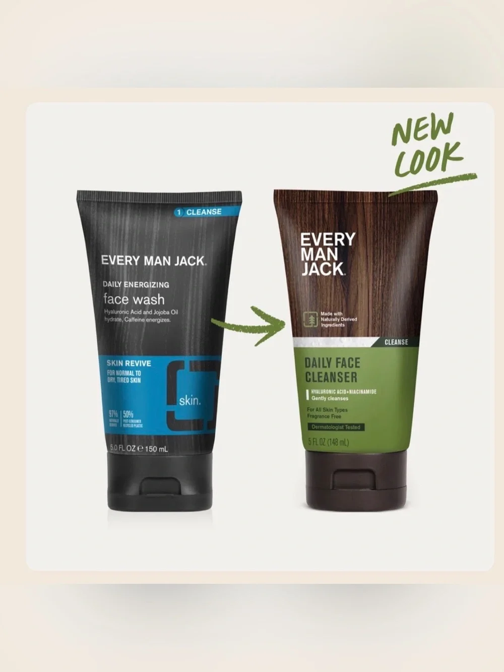 Every Man Jack Daily Face Cleanser For Men Unscented- Size 5 oz.